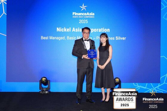 Nickel Asia receives silver citation for Best Managed Basic Materials category in FinanceAsia Awards